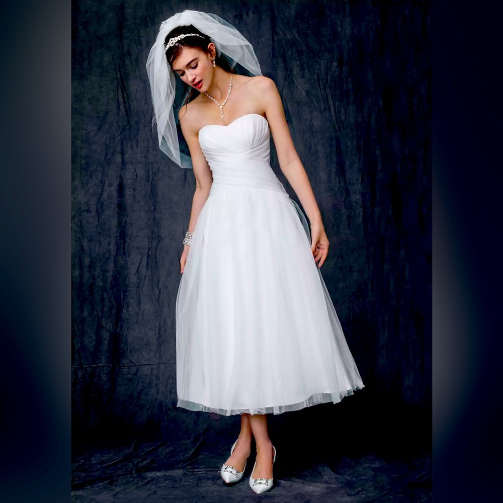 David’s Bridal Sweetheart Tea length dress